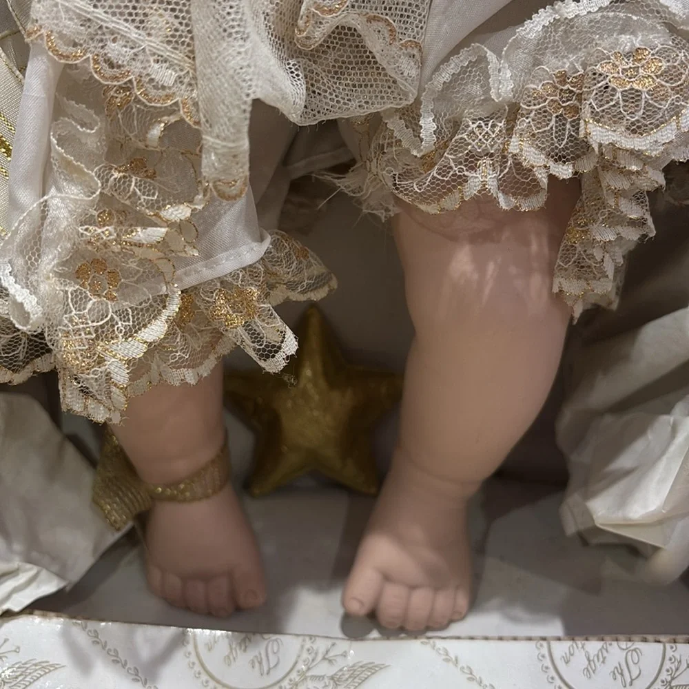 Elegant Angelic Doll with Blonde Curls